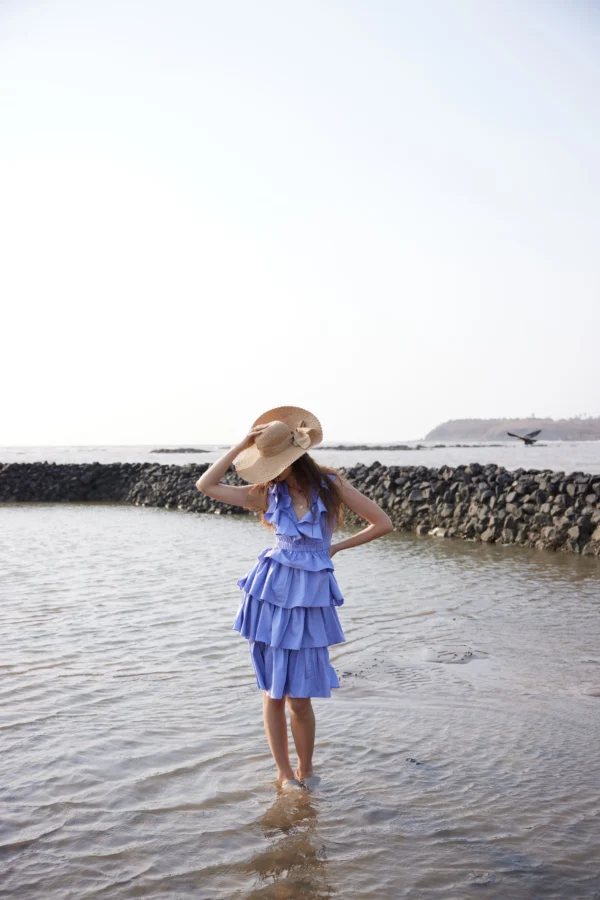 Lavender Frill Midi Dress