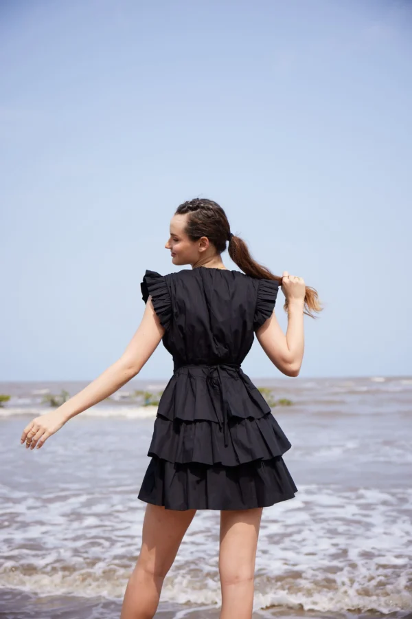 Black Frill Mini Dress - Image 6