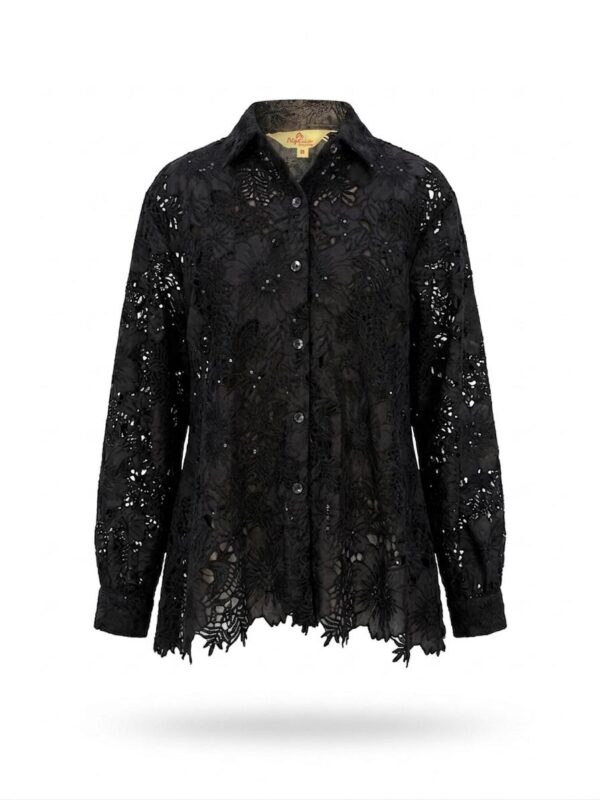 Black Cutwork Shirt