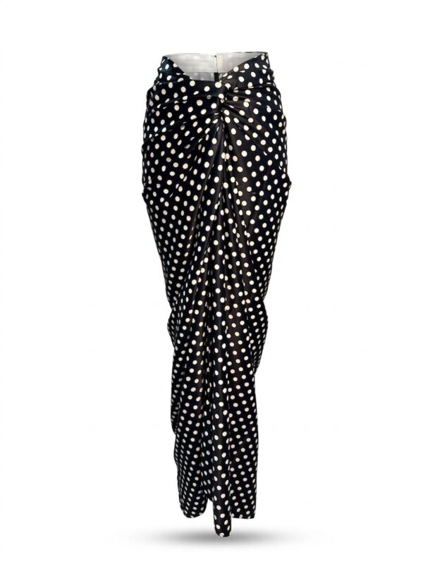 Black White Polka Dot Wrap Around Skirt