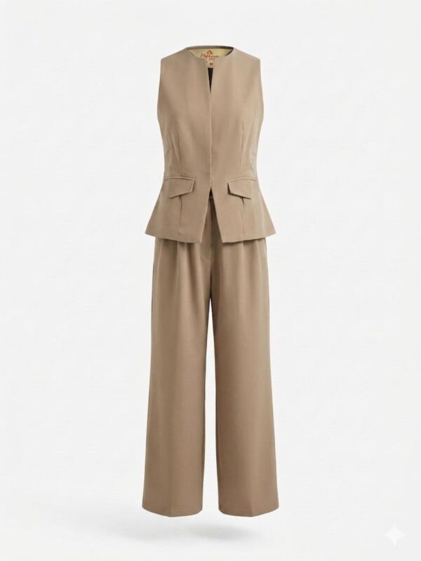 Latte Waist Coat Coord Set