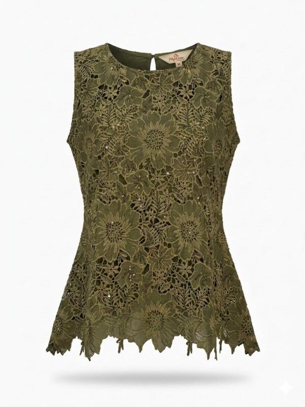 Vineyard Green Cutwork Top